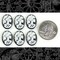 Black and White Skeleton Profile Lolita 18mm x 13mm Resin Cameos - Set of Six - CAM14